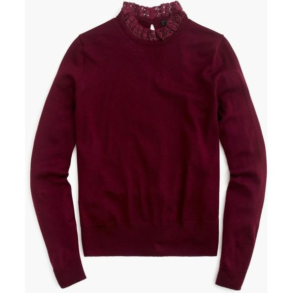 J. Crew Tippi Sweater with Lace Collar